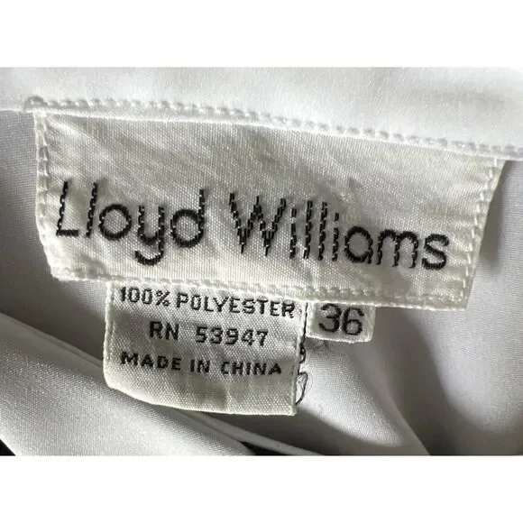 LLOYD WILLIAMS Vintage 90s Womens 36 Satin Ruffle Relax Fit Button Back Blouse - Picture 8 of 9